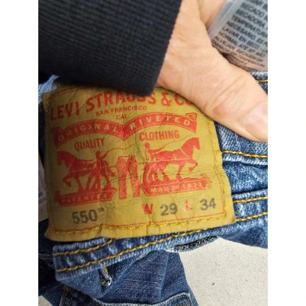 Levis 550‎ Relaxed Fit Jeans Mens 29x34 Medium Wash Eco Ease Denim Blue New